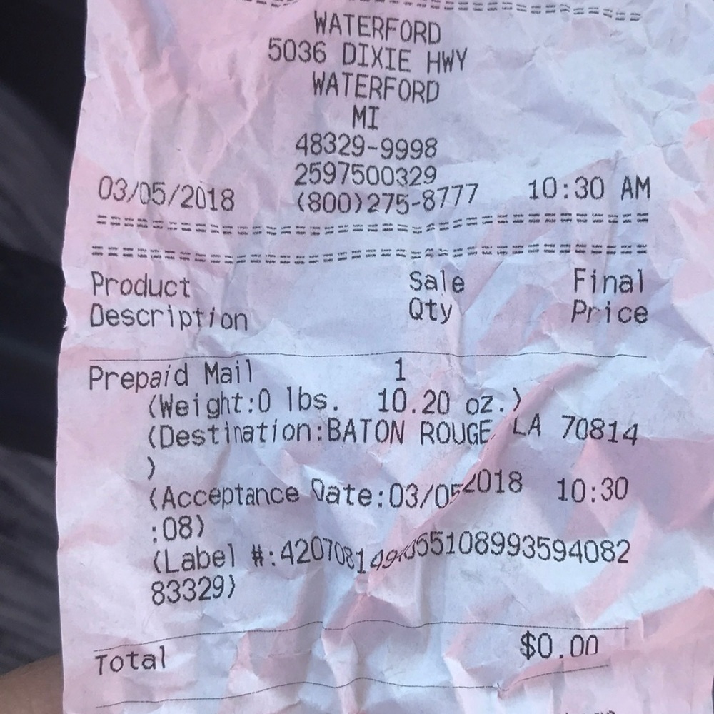 Proof of shipping
